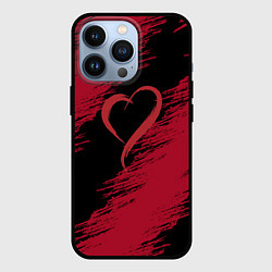 Чехол для iPhone 13 Pro Нарисованное кистью сердце, цвет: 3D-черный
