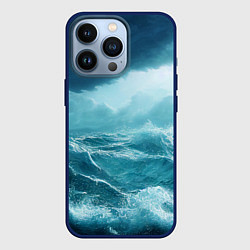 Чехол для iPhone 13 Pro Буря в море, цвет: 3D-тёмно-синий