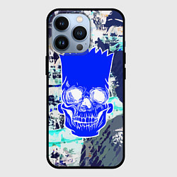 Чехол для iPhone 13 Pro Синий череп Барта Симпсона, цвет: 3D-черный