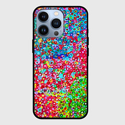 Чехол для iPhone 13 Pro Цветная пуантель, цвет: 3D-черный