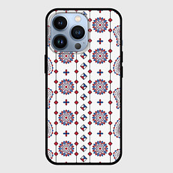 Чехол для iPhone 13 Pro Пейсли с мандалами, цвет: 3D-черный