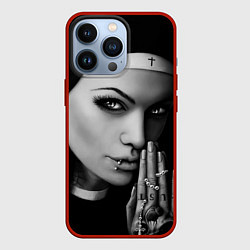 Чехол для iPhone 13 Pro Готическая монашка с татуировкой Страсть, цвет: 3D-красный