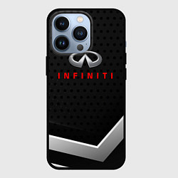 Чехол для iPhone 13 Pro Infiniti карбон, цвет: 3D-черный