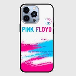 Чехол для iPhone 13 Pro Pink Floyd neon gradient style: символ сверху, цвет: 3D-черный