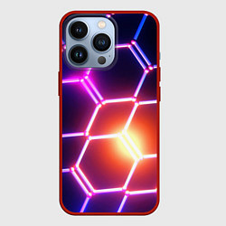 Чехол для iPhone 13 Pro Магическая неоновая броня, цвет: 3D-красный