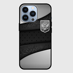 Чехол iPhone 13 Pro Черно-белый герб России