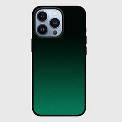 Чехол для iPhone 13 Pro Черный и бирюзово - зеленый, текстурированный под, цвет: 3D-черный