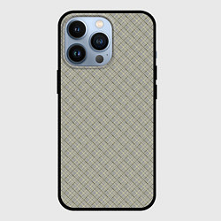 Чехол для iPhone 13 Pro Серо-бежевая клетка с тонкой черной полосой, цвет: 3D-черный