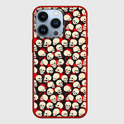 Чехол для iPhone 13 Pro Улыбающийся череп, цвет: 3D-красный