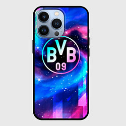 Чехол для iPhone 13 Pro Borussia неоновый космос, цвет: 3D-черный