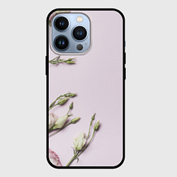 Чехол для iPhone 13 Pro Красивые Цветы на Розовом фоне, цвет: 3D-черный