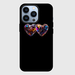 Чехол iPhone 13 Pro Два разноцветных сердечка