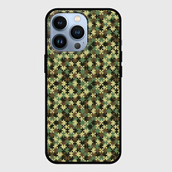 Чехол для iPhone 13 Pro Милитари пазлы, цвет: 3D-черный