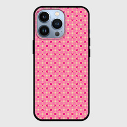 Чехол для iPhone 13 Pro Абстракция - крестики и ромбики, цвет: 3D-черный