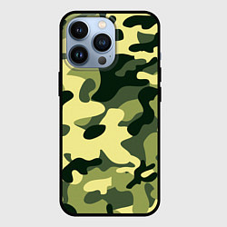 Чехол для iPhone 13 Pro Камуфляж милитари, цвет: 3D-черный
