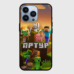 Чехол для iPhone 13 Pro Артур Minecraft, цвет: 3D-черный