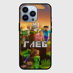 Чехол для iPhone 13 Pro Глеб Minecraft, цвет: 3D-черный