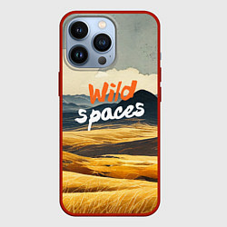 Чехол для iPhone 13 Pro Wild spaces - акварельный пейзаж, цвет: 3D-красный
