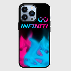 Чехол для iPhone 13 Pro Infiniti - neon gradient: символ сверху, цвет: 3D-черный