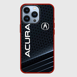 Чехол для iPhone 13 Pro Acura карбон, цвет: 3D-красный