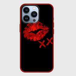 Чехол для iPhone 13 Pro След губной помады, цвет: 3D-красный