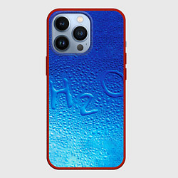 Чехол для iPhone 13 Pro Вода - H2O, цвет: 3D-красный