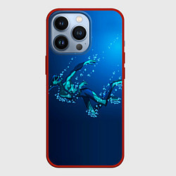 Чехол для iPhone 13 Pro Ихтиандр : человек - амфибия рисунок, цвет: 3D-красный