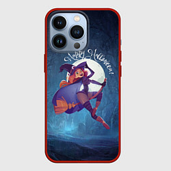 Чехол для iPhone 13 Pro Happy halloween - beautiful witch, цвет: 3D-красный