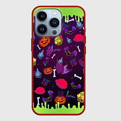 Чехол для iPhone 13 Pro RIP halloween, цвет: 3D-красный