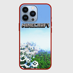 Чехол для iPhone 13 Pro Зимний пейзаж - Майнкрафт, цвет: 3D-красный