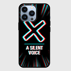 Чехол для iPhone 13 Pro Символ A Silent Voice в стиле glitch на темном фон, цвет: 3D-черный