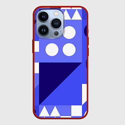 Чехол iPhone 13 Pro Геометрические синие, фиолетовые и белые фигуры