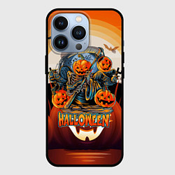 Чехол для iPhone 13 Pro Хэллоуин - тыквы, цвет: 3D-черный