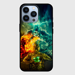 Чехол для iPhone 13 Pro 4 элемента - природные стихии, цвет: 3D-черный