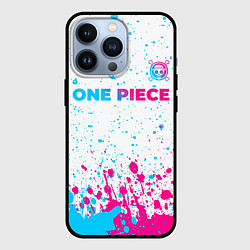 Чехол для iPhone 13 Pro One Piece neon gradient style: символ сверху, цвет: 3D-черный