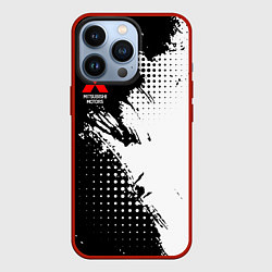 Чехол для iPhone 13 Pro Mitsubishi - черно-белая абстракция, цвет: 3D-красный