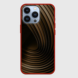 Чехол для iPhone 13 Pro Тёмное-золотые пластины во тьме, цвет: 3D-красный