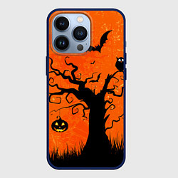 Чехол для iPhone 13 Pro Мрачное дерево, цвет: 3D-тёмно-синий
