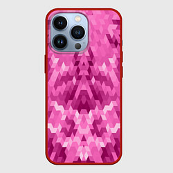 Чехол для iPhone 13 Pro Яркий малиново-розовый геометрический узор, цвет: 3D-красный