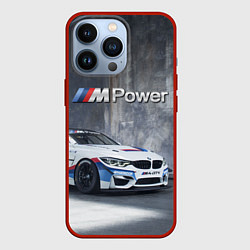 Чехол для iPhone 13 Pro BMW M4 GT4 - racing team - motorsport, цвет: 3D-красный