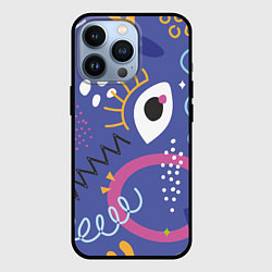 Чехол для iPhone 13 Pro Абстракция глаз корона, цвет: 3D-черный