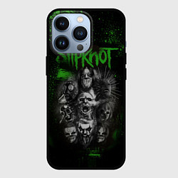 Чехол для iPhone 13 Pro Slipknot green, цвет: 3D-черный