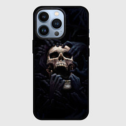 Чехол для iPhone 13 Pro Hands on skull, цвет: 3D-черный