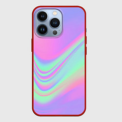 Чехол для iPhone 13 Pro Цветные волны, цвет: 3D-красный