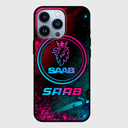 Чехол для iPhone 13 Pro Saab - neon gradient, цвет: 3D-черный