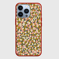 Чехол для iPhone 13 Pro Оливье салат, абстрактный паттерн, цвет: 3D-красный