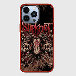 Чехол для iPhone 13 Pro Slipknot skull, цвет: 3D-красный