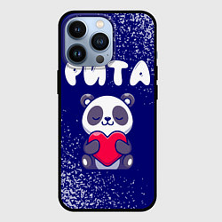 Чехол для iPhone 13 Pro Рита панда с сердечком, цвет: 3D-черный
