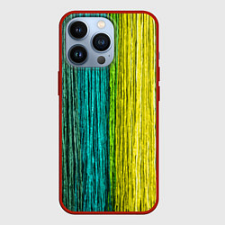 Чехол для iPhone 13 Pro Разноцветные полосы материала, цвет: 3D-красный