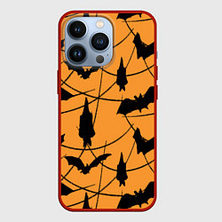 Чехол для iPhone 13 Pro Только летучие мыши, цвет: 3D-красный